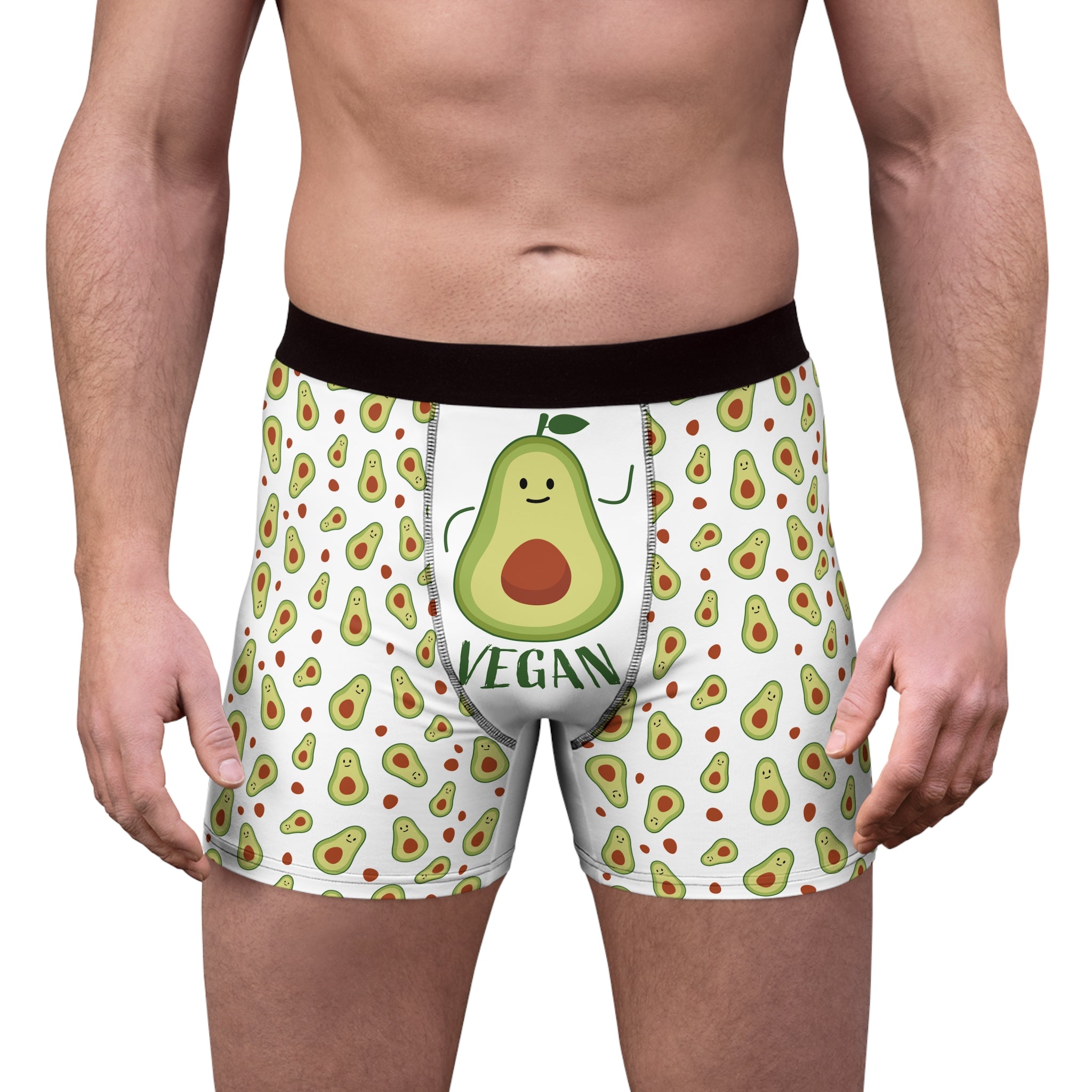 Vegan Avocado Boxer Briefs — Cute AOP Men's Underwear