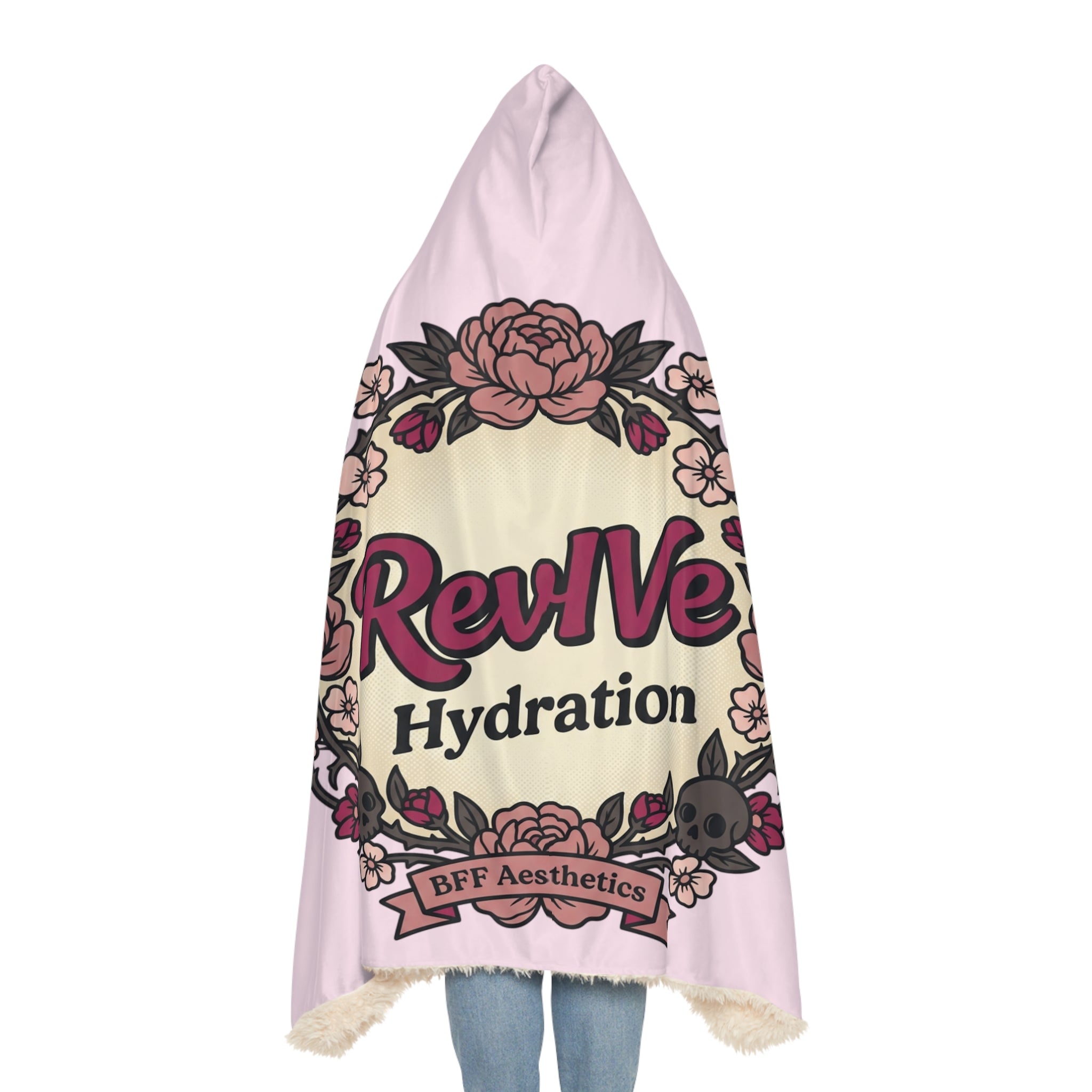 Revive Hydration Hooded Blanket — Floral BFF Aesthetic Cozy Throw