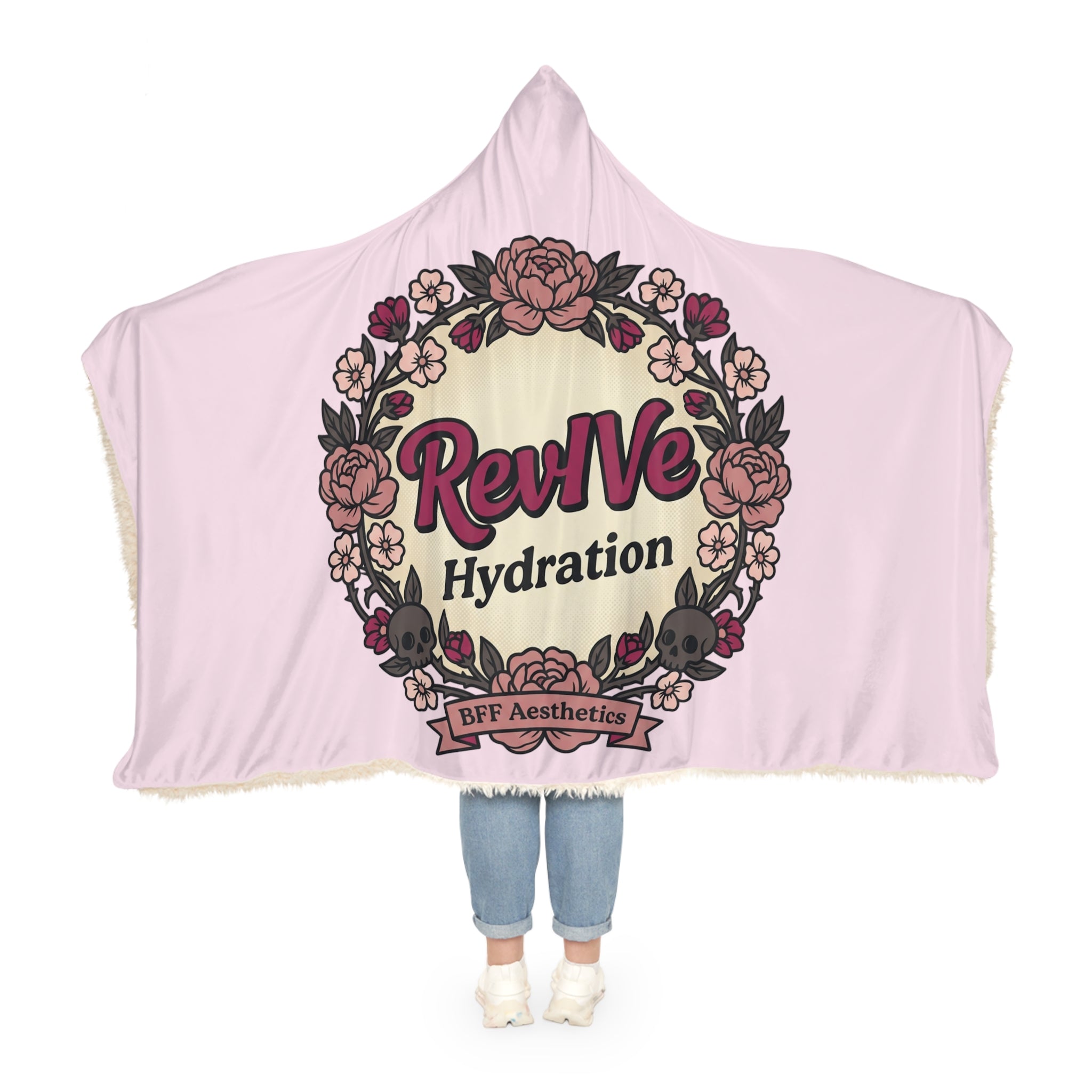 Revive Hydration Hooded Blanket — Floral BFF Aesthetic Cozy Throw