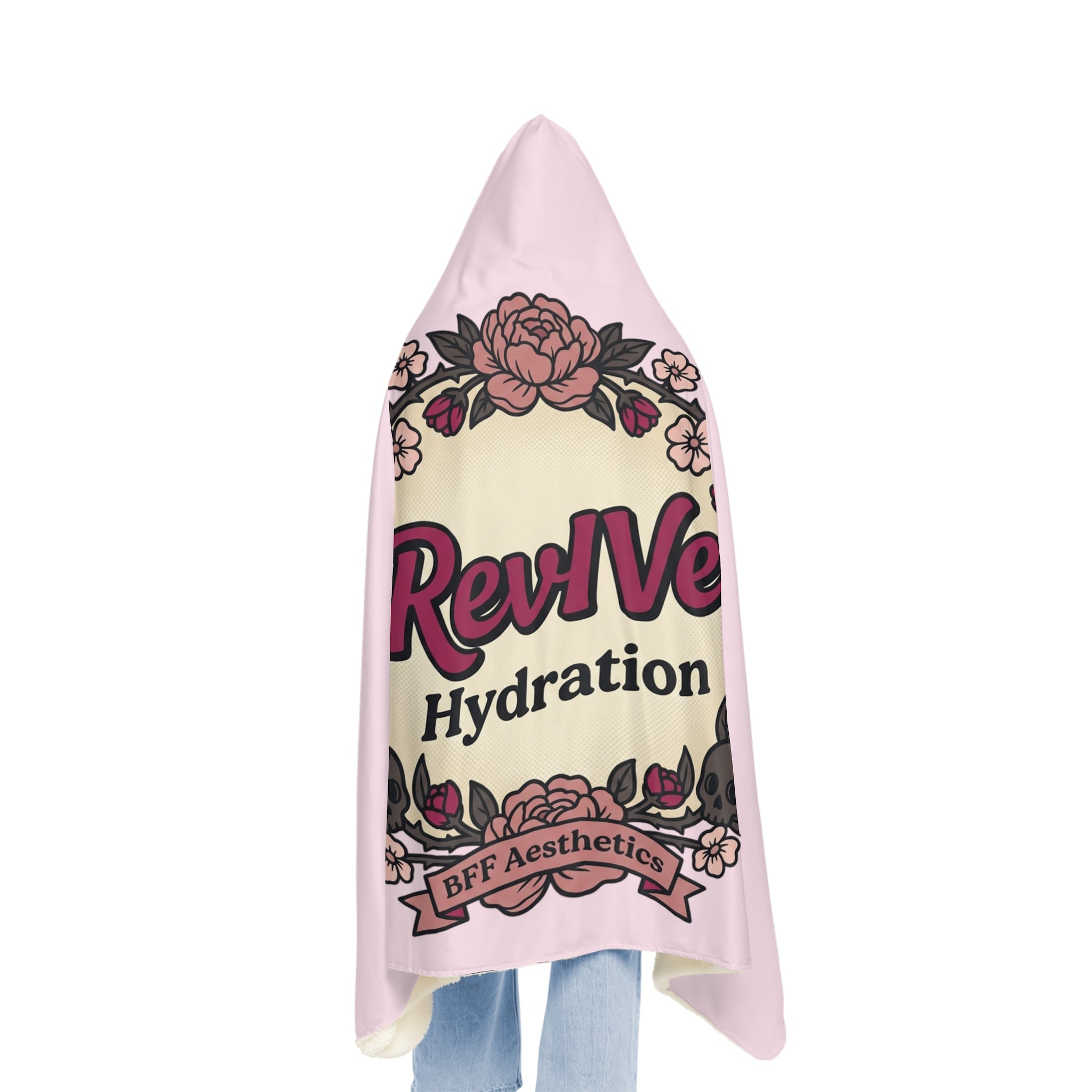 Revive Hydration Hooded Blanket — Floral BFF Aesthetic Cozy Throw