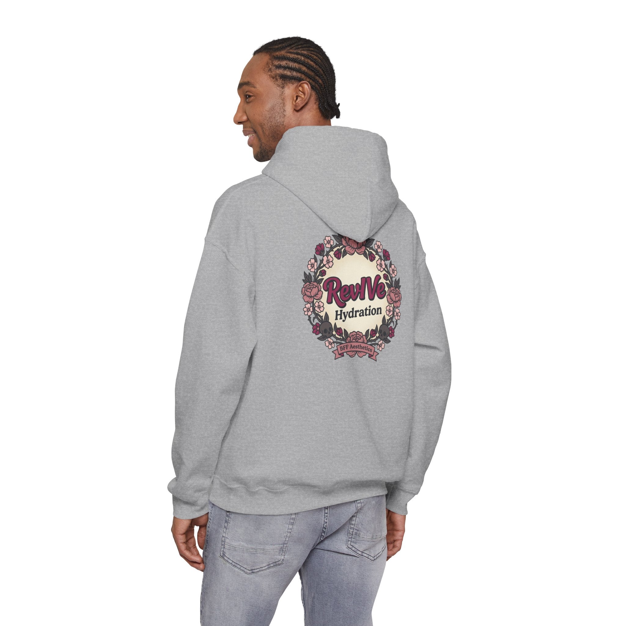 Revive Hydration Wellness Hoodie — Floral Logo Pullover