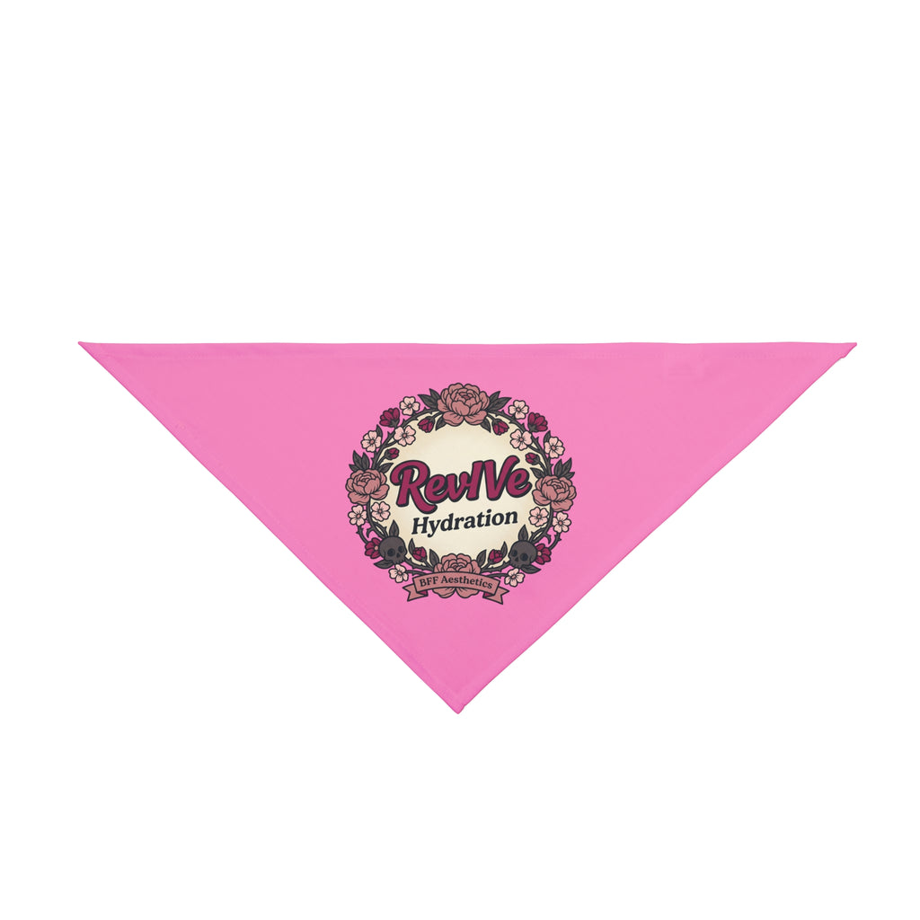Revive Hydration Pet Bandana — Floral Wreath Pink Dog & Cat Accessory