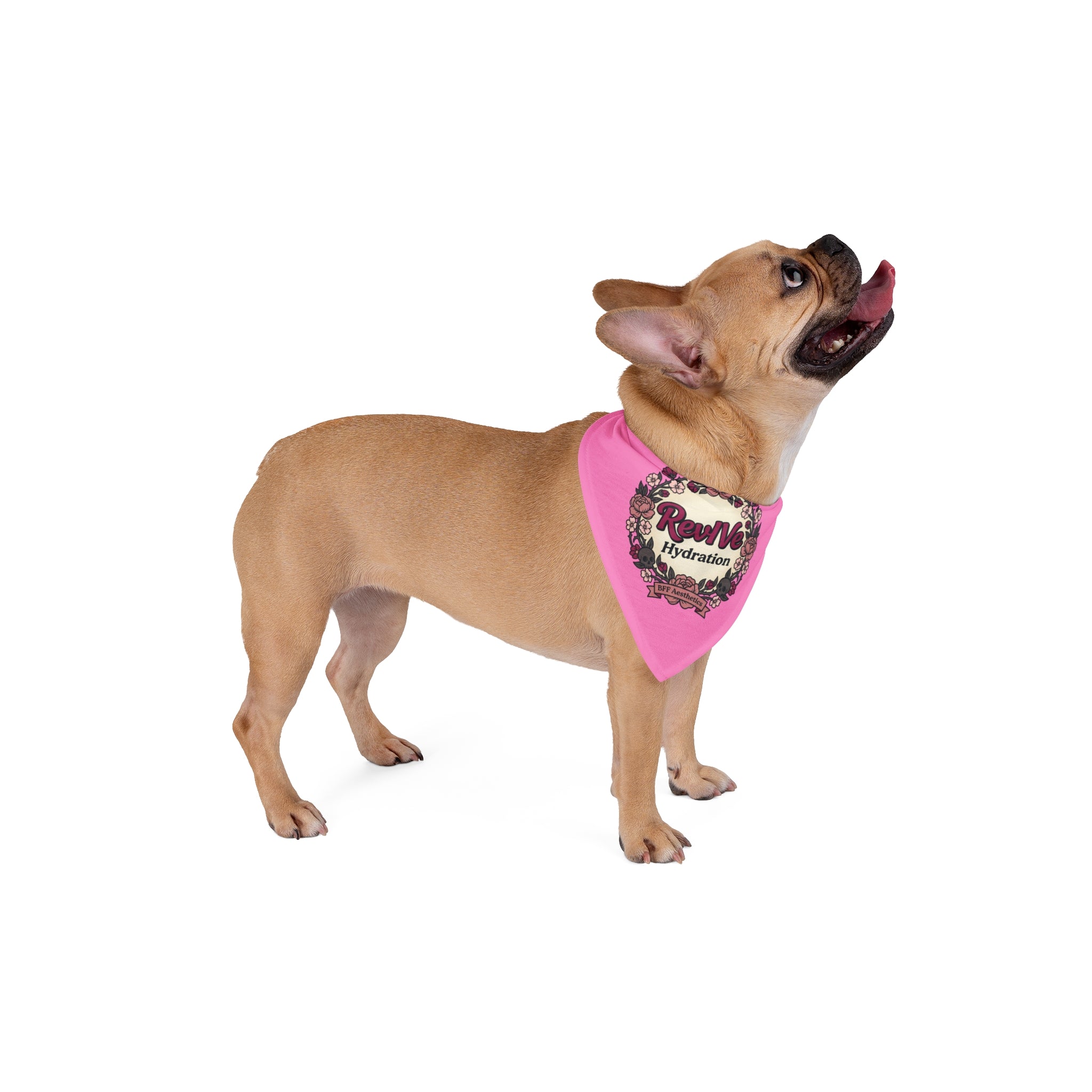Revive Hydration Pet Bandana — Floral Wreath Pink Dog & Cat Accessory