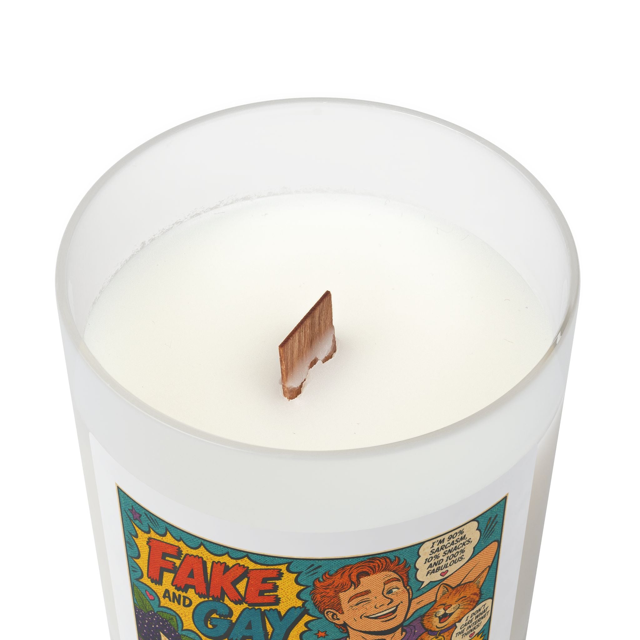 Frosted Glass Candle — 'Fake and Gay' Blackberry Vanilla Scented Candle