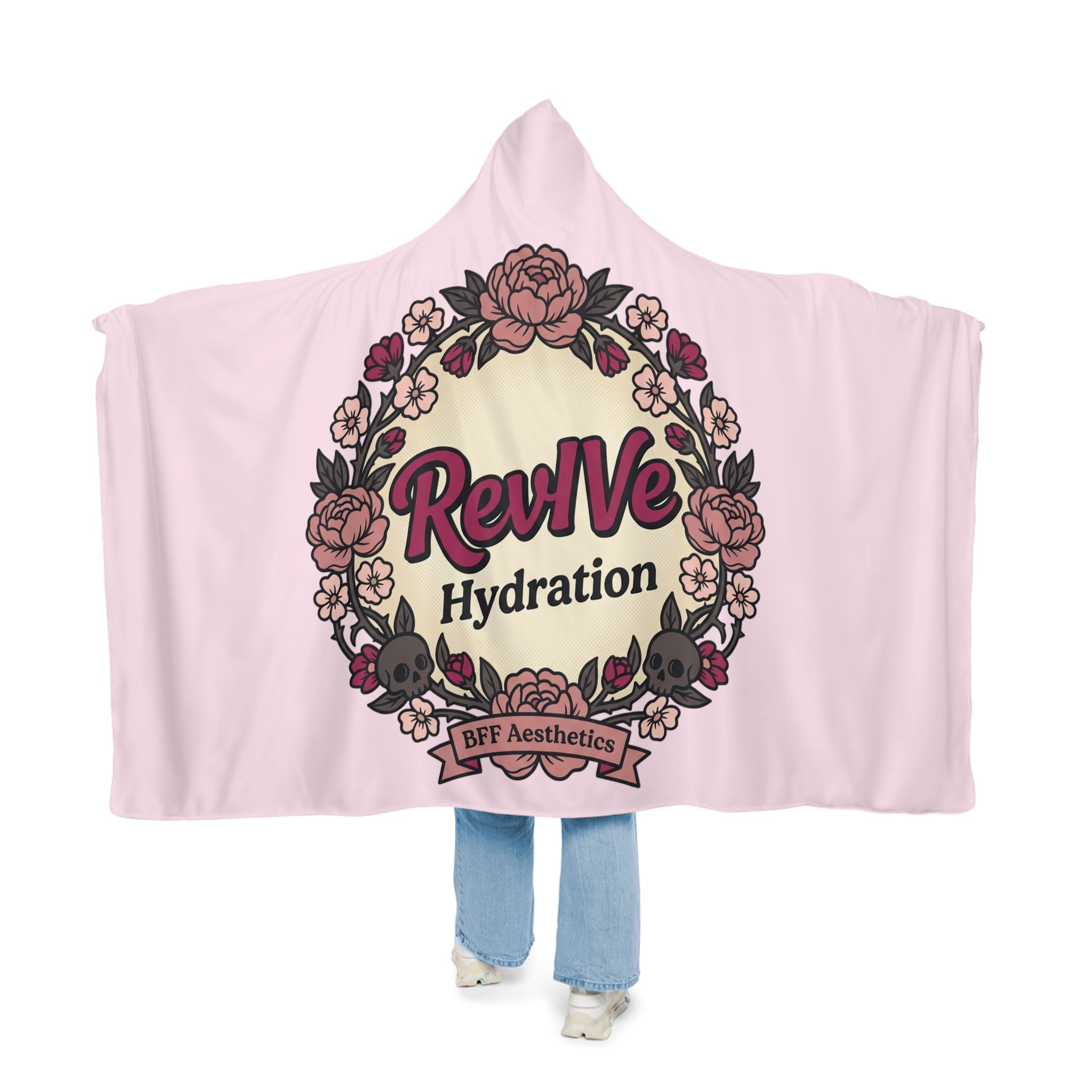 Revive Hydration Hooded Blanket — Floral BFF Aesthetic Cozy Throw
