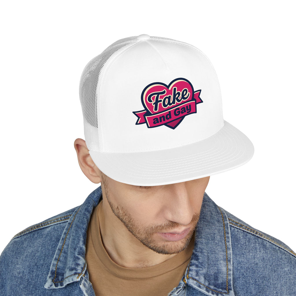 Trucker Cap — "Fake and Gay" Heart Logo