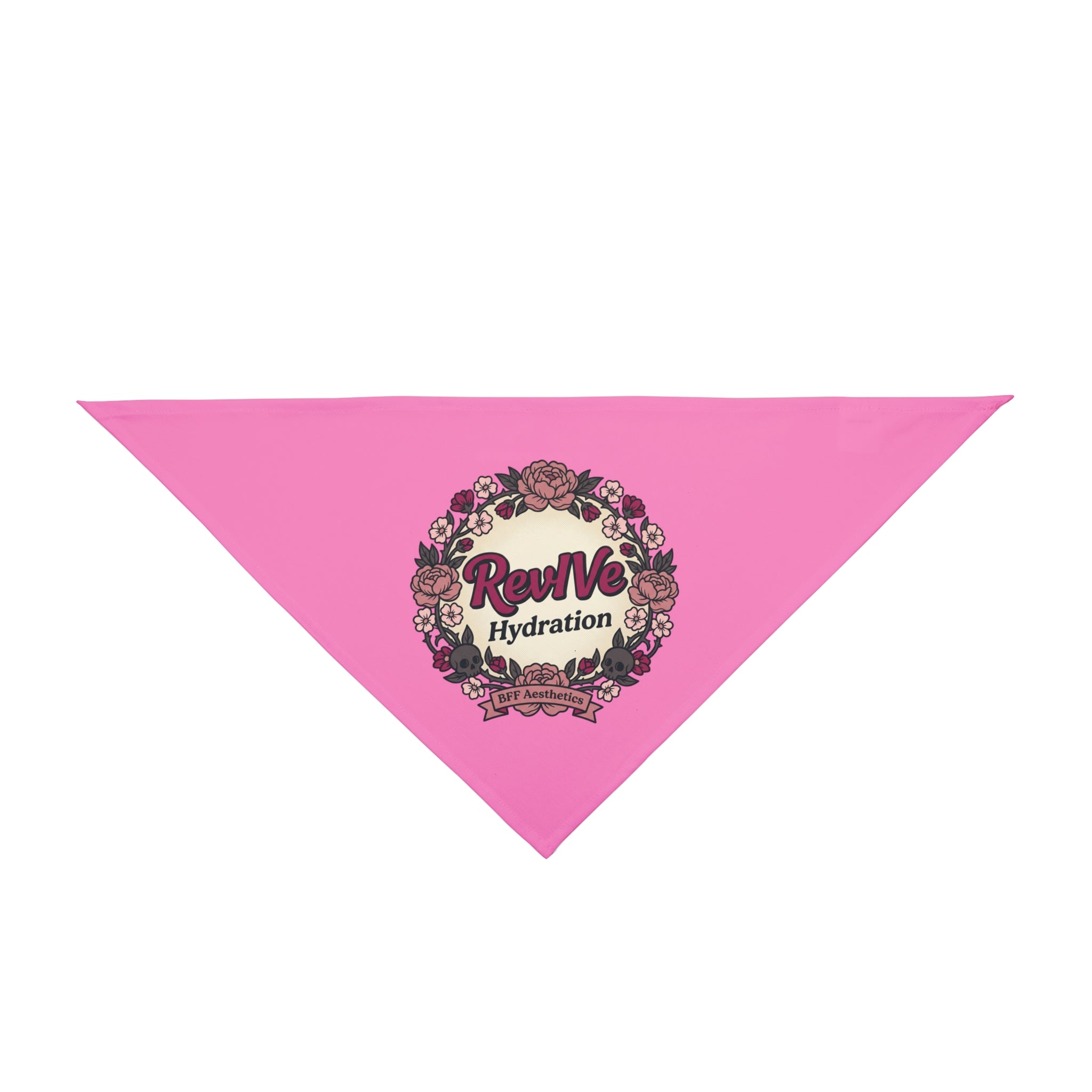 Revive Hydration Pet Bandana — Floral Wreath Pink Dog & Cat Accessory